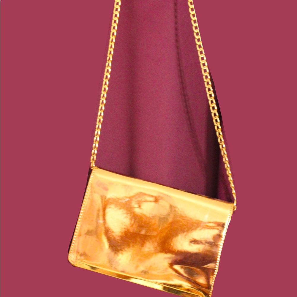 Nordstrom gold metallic crossbody clutch